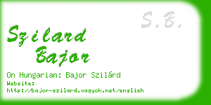 szilard bajor business card